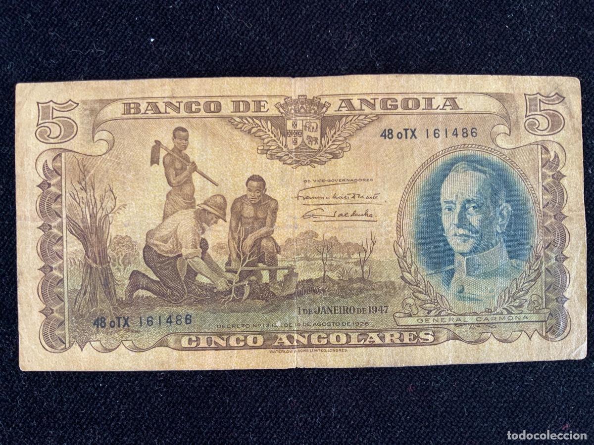 Billetes extranjeros: Billete de 5 Angolares 1947, Angola.