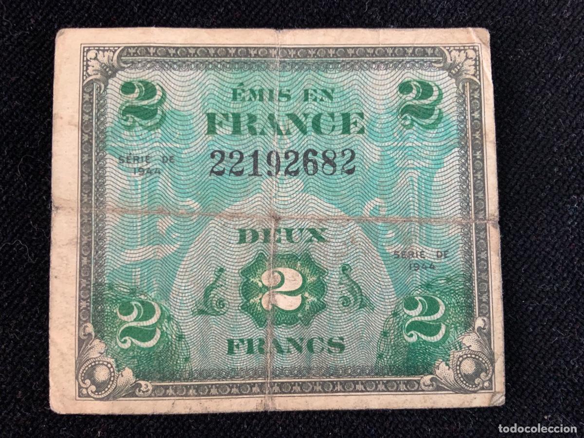 Billetes extranjeros: Billete de 2 francs 1944. Francia.