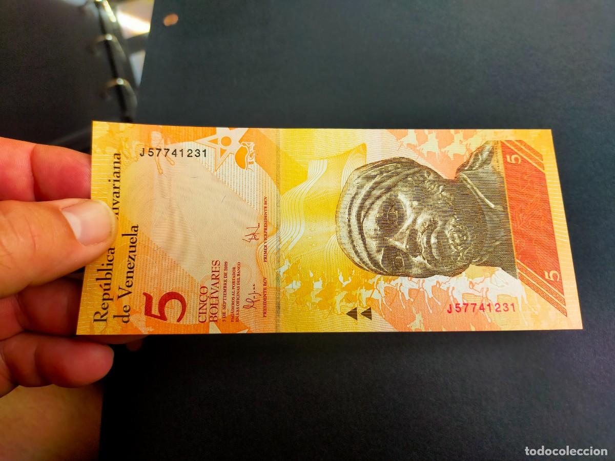 Billetes extranjeros: BILLETE DE 5 CINCO BOLIVARES 3 SEPTIEMBRE 2009 REPUBLICA VENEZUELA EXCEPCIONAL CONSERVACION