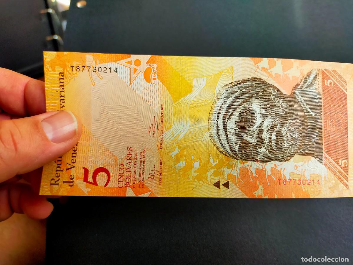 Billetes extranjeros: BILLETE DE 5 CINCO BOLIVARES 19 AGOSTO 2014 REPUBLICA VENEZUELA EXCEPCIONAL CONSERVACION