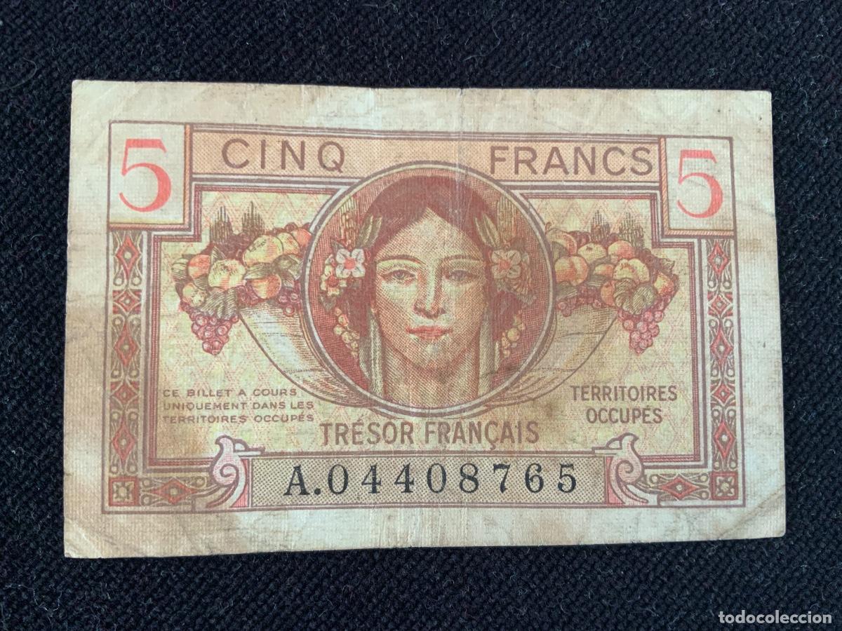 Banconote internazionali: Billete de 5 francs 1947, territorios ocupados, territoires occupes.