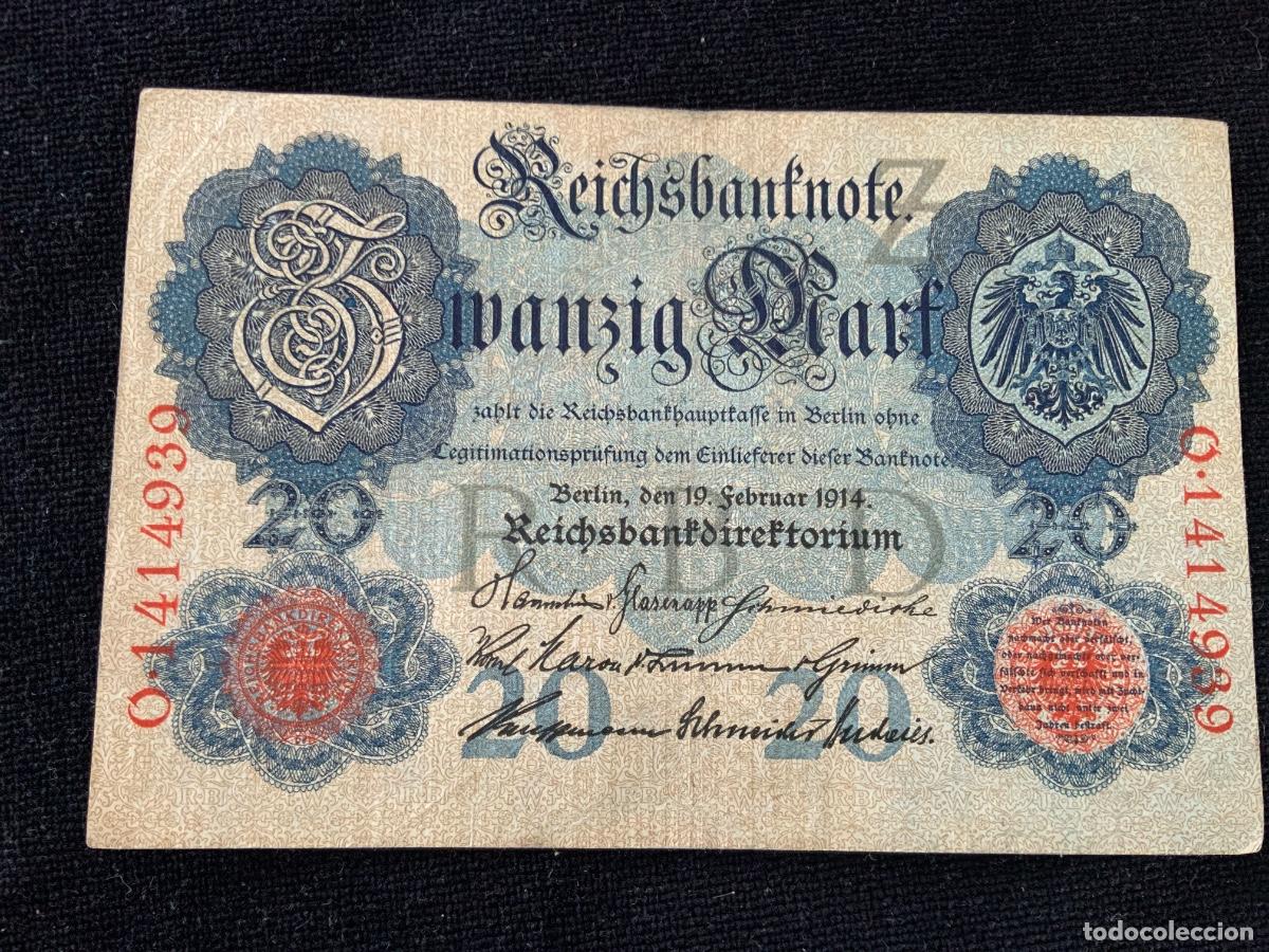 Billetes extranjeros: Billete de 20 mark 1914, alemania