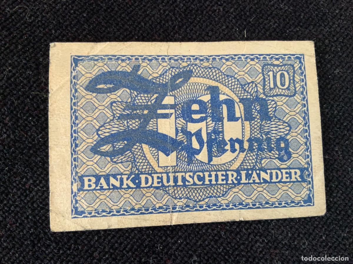 Banconote internazionali: Billete de 10 pfennig 1948-49, alemania.