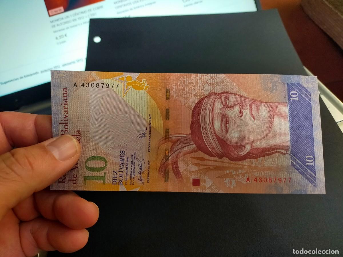 Billetes extranjeros: BILLETE DE 10 DIEZ BOLIVARES 20 MARZO 2007 REPUBLICA VENEZUELA EXCEPCIONAL CONSERVACIONCION