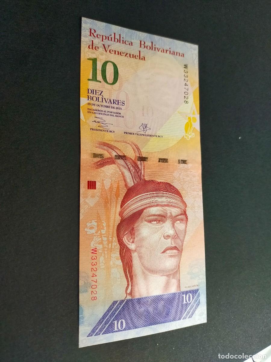 Billetes extranjeros: BILLETE DE 10 DIEZ BOLIVARES 29 OCTUBRE 2013 REPUBLICA VENEZUELA EXCEPCIONAL CONSERVACIONCION