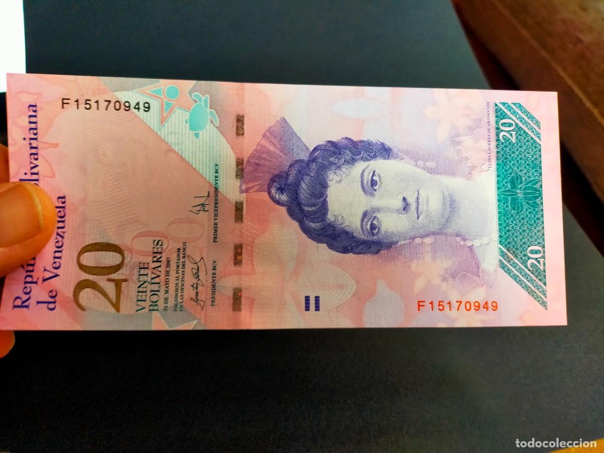 Billetes extranjeros: BILLETE DE 20 VEINTE BOLIVARES 24 MAYO 2007 REPUBLICA VENEZUELA EXCEPCIONAL CONSERVACION