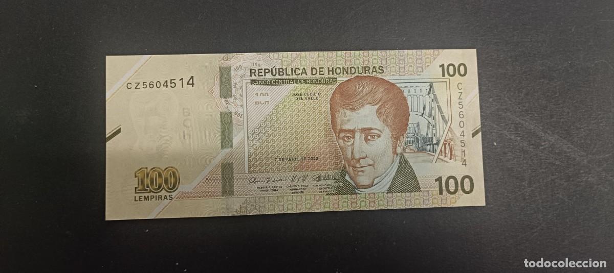 Billetes extranjeros: HONDURAS 100 LEMPIRAS 2022 S/C