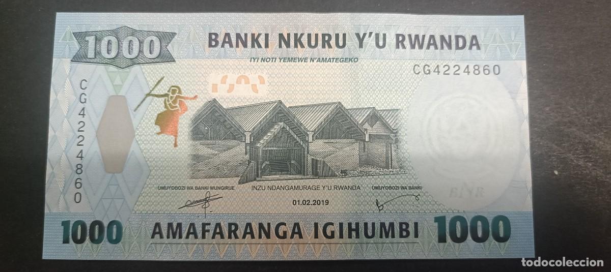 Billetes extranjeros: RUANDA(RWANDA) 1000 AMAFARANGA 2019 S/C P=43