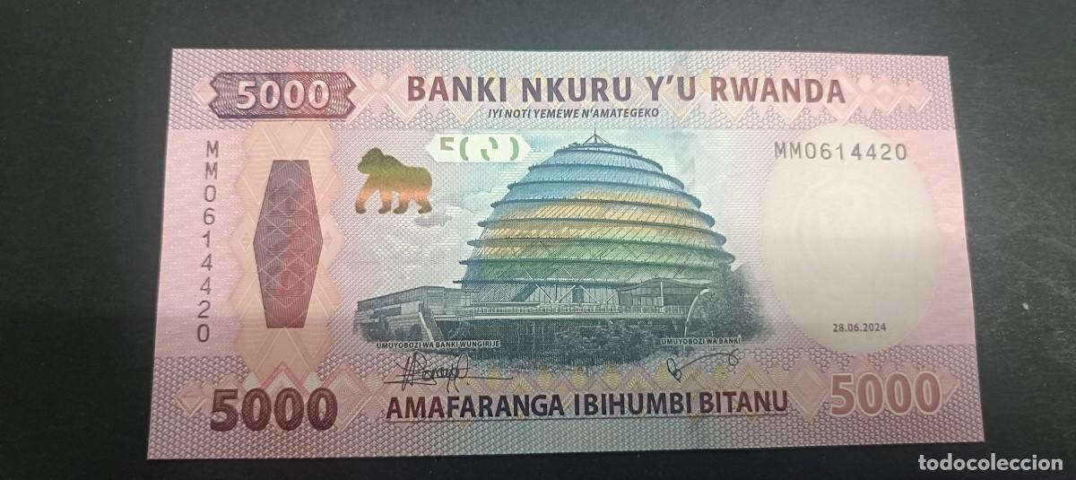 Billetes extranjeros: RUANDA(RWANDA) 5000 AMAFARANGA 2024 S/C P=45