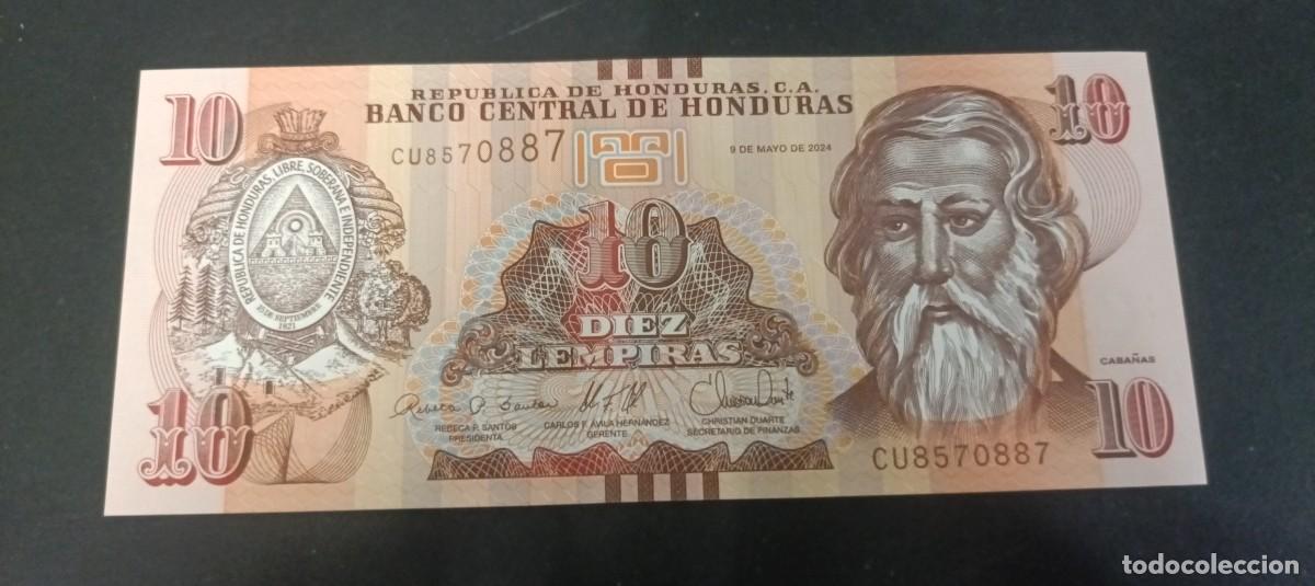 Billetes extranjeros: HONDURAS 10 LEMPIRAS 2024 S/C P=NEW