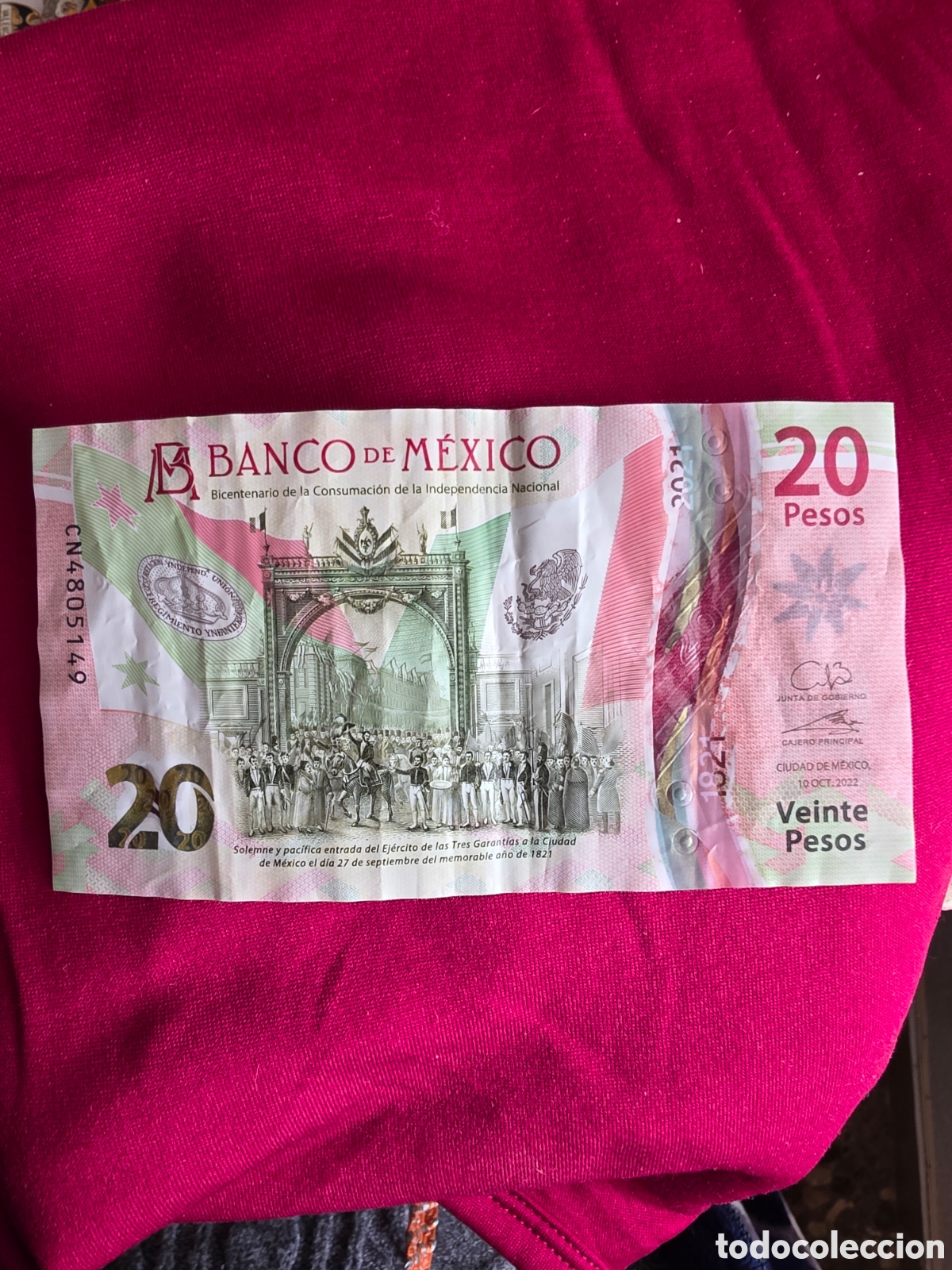 Billetes extranjeros: BILLETE 20 PESOS MEXICO