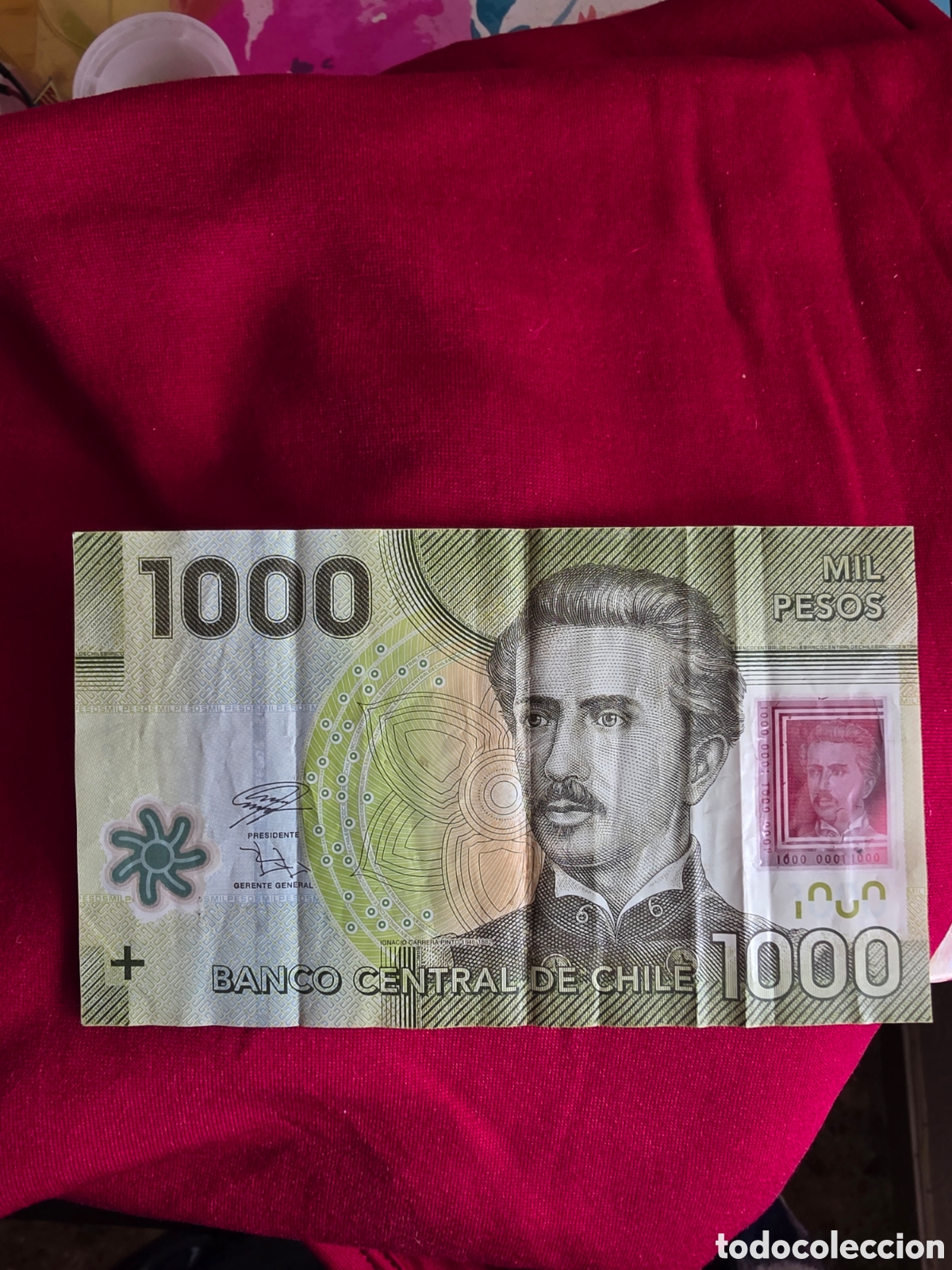 Billetes extranjeros: BILLETE 1000 PESOS CHILE