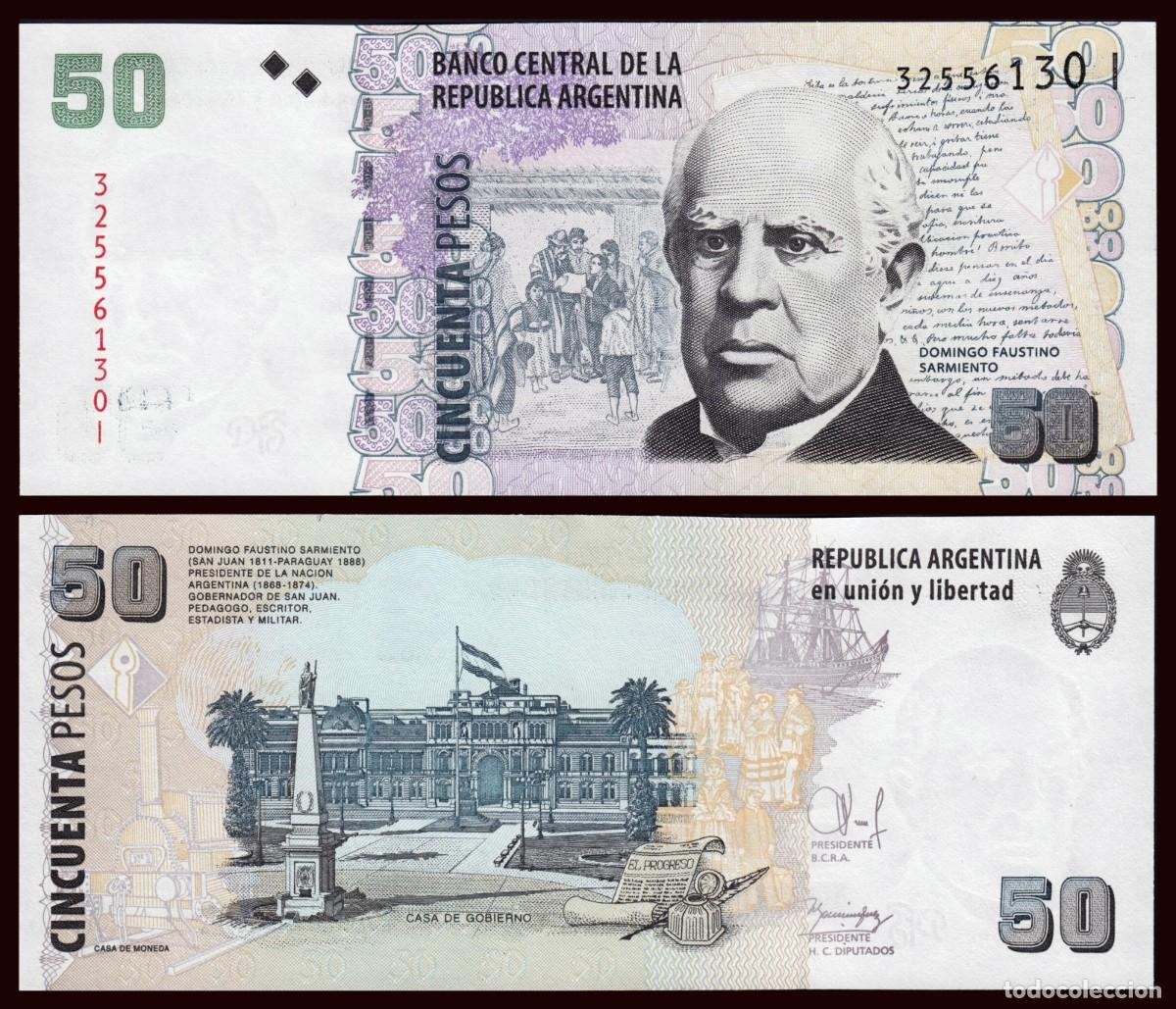 Billetes extranjeros: Argentina 50 Pesos 2003-2015 Pick 356(7) SC