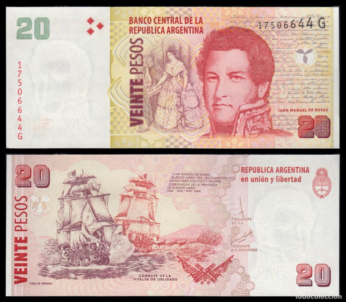 Billetes extranjeros: Argentina 20 Pesos 2003 (2018) (Serie G) Pick 355c(2) SC
