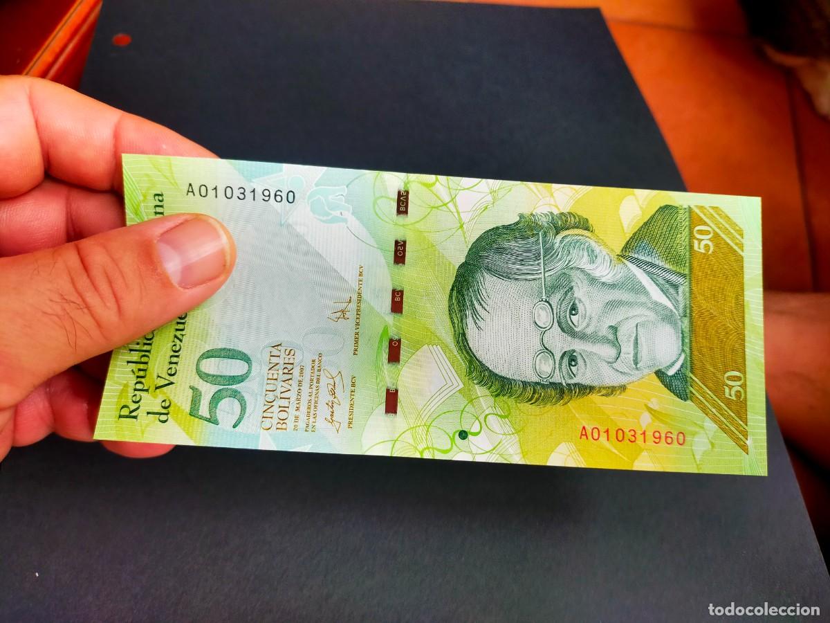 Billetes extranjeros: BILLETE DE 50 CINCUENTA BOLIVARES 20 MARZO 2007 REPUBLICA VENEZUELA EXCEPCIONAL CONSERVACION