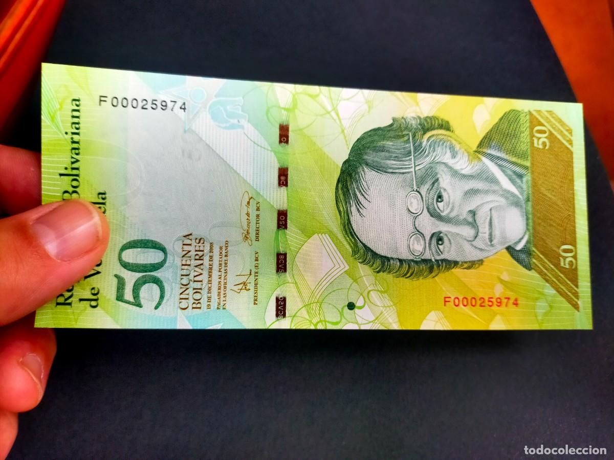 Billetes extranjeros: BILLETE DE 50 CINCUENTA BOLIVARES 19 DICIEMBRE 2008 REPUBLICA VENEZUELA EXCEPCIONAL CONSERVACION