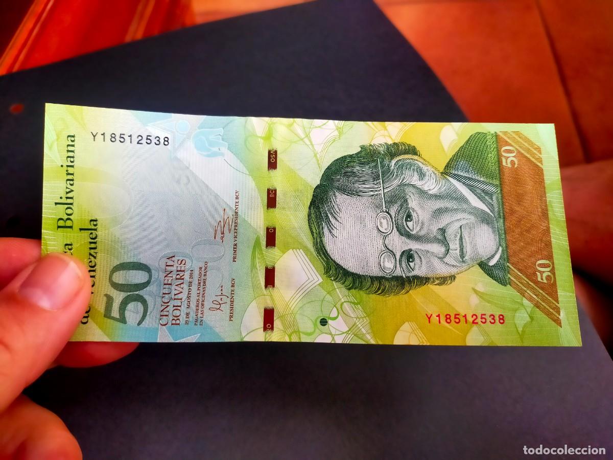 Billetes extranjeros: BILLETE DE 50 CINCUENTA BOLIVARES 19 AGOSTO 2014 REPUBLICA VENEZUELA EXCEPCIONAL CONSERVACION