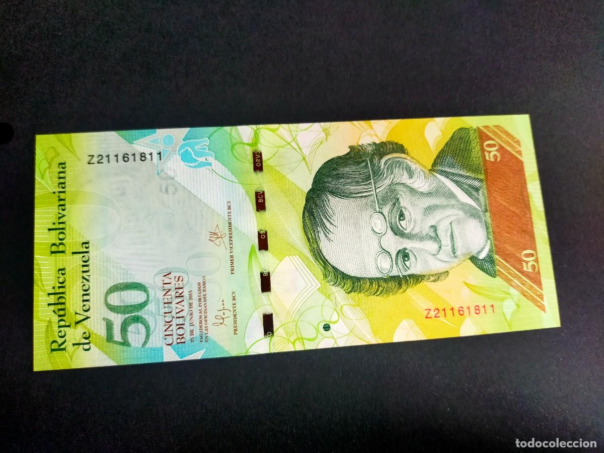 Billetes extranjeros: BILLETE DE 50 CINCUENTA BOLIVARES 23 JUNIO 2015 REPUBLICA VENEZUELA SERIE Z REPOSICION
