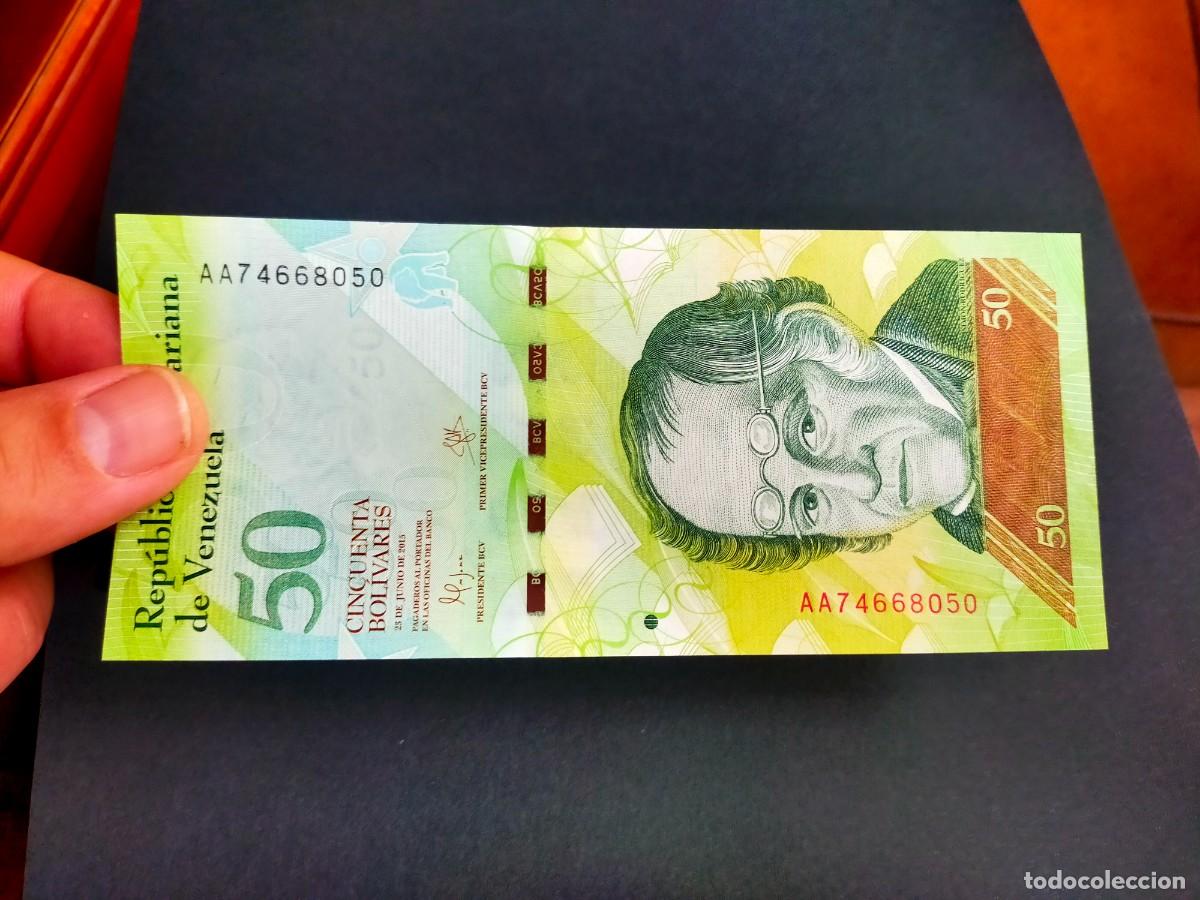 Billetes extranjeros: BILLETE DE 50 CINCUENTA BOLIVARES 23 JUNIO 2015 REPUBLICA VENEZUELA EXCEPCIONAL CONSERVACION