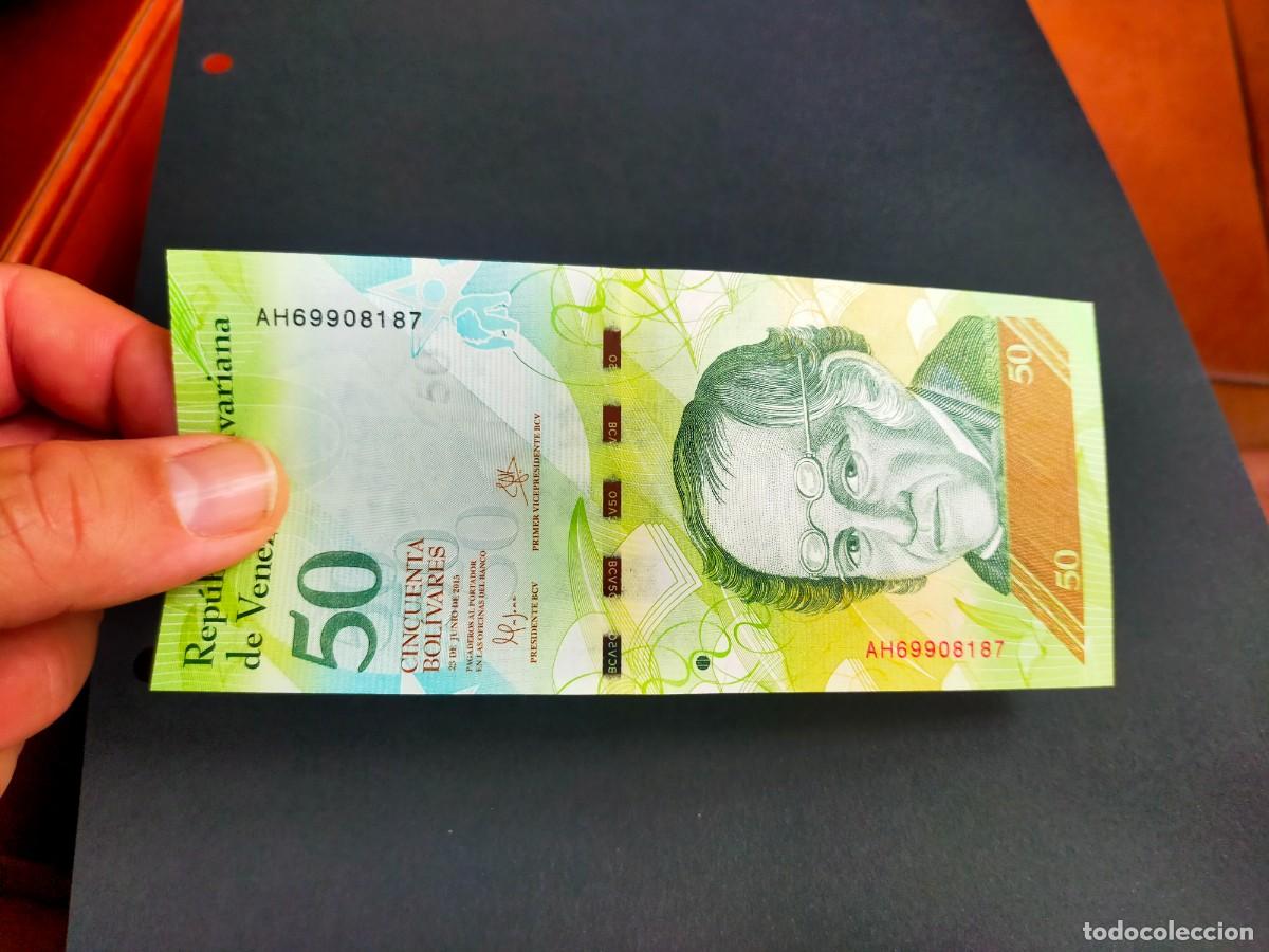 Billetes extranjeros: BILLETE DE 50 CINCUENTA BOLIVARES 23 JUNIO 2015 REPUBLICA VENEZUELA EXCEPCIONAL CONSERVACION