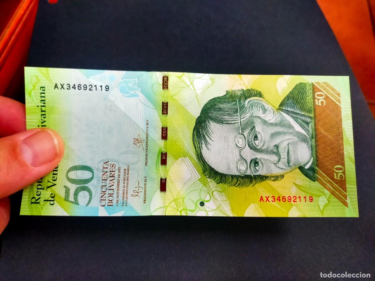 Billetes extranjeros: BILLETE DE 50 CINCUENTA BOLIVARES 5 NOVIEMBRE 2015 REPUBLICA VENEZUELA EXCEPCIONAL CONSERVACION