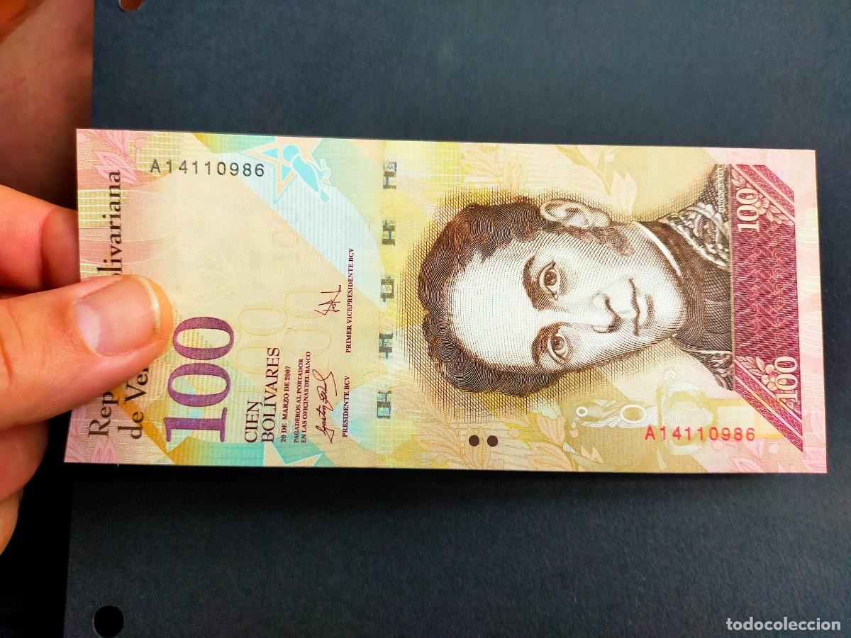 Billetes extranjeros: BILLETE DE 100 CIEN BOLIVARES 20 MARZO 2007 REPUBLICA VENEZUELA EXCEPCIONAL CONSERVACION