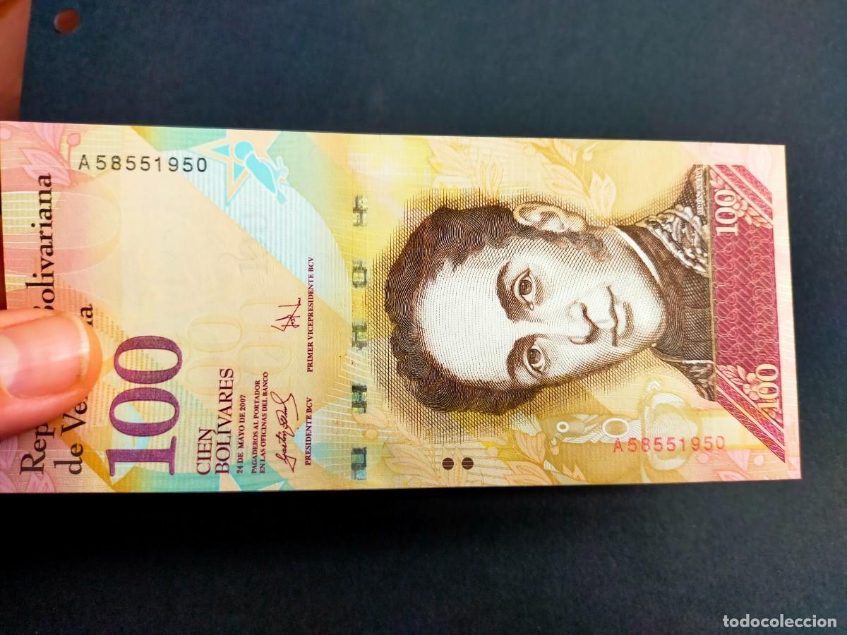 Billetes extranjeros: BILLETE DE 100 CIEN BOLIVARES 24 MAYO 2007 REPUBLICA VENEZUELA EXCEPCIONAL CONSERVACION