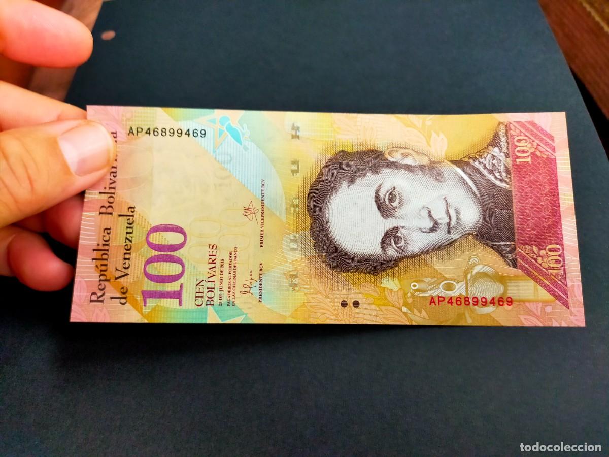 Billetes extranjeros: BILLETE DE 100 CIEN BOLIVARES 23 JUNIO 2015 REPUBLICA VENEZUELA EXCEPCIONAL CONSERVACION