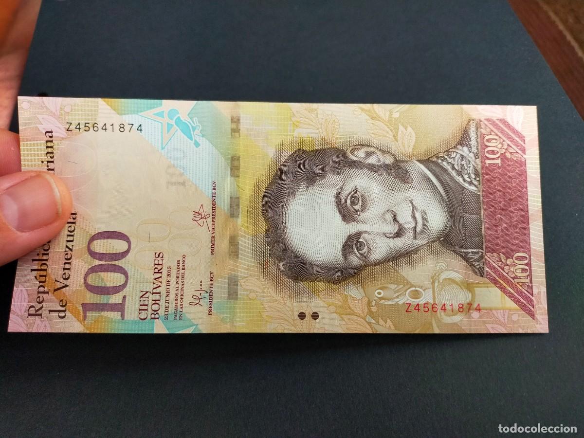 Billetes extranjeros: BILLETE DE 100 CIEN BOLIVARES 23 JUNIO 2015 REPUBLICA VENEZUELA SERIE Z REPOSICION RESTITUCION