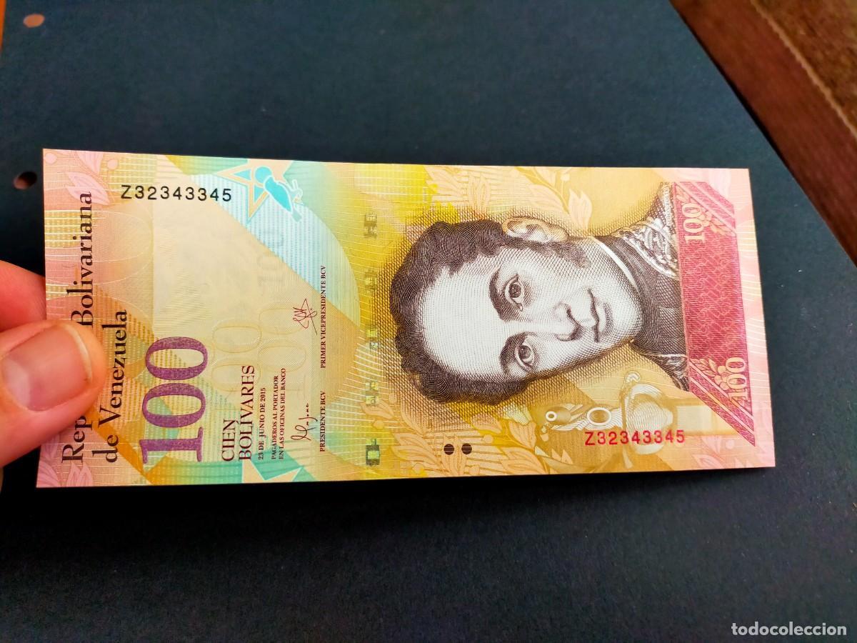 Billetes extranjeros: BILLETE DE 100 CIEN BOLIVARES 23 JUNIO 2015 REPUBLICA VENEZUELA SERIE Z REPOSICION RESTITUCION