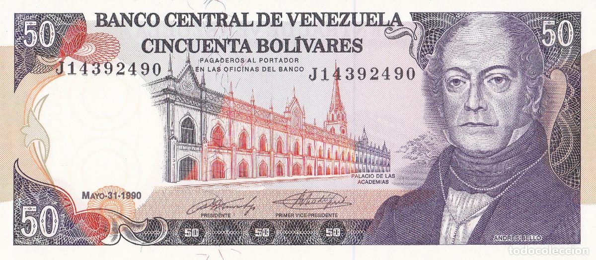Billetes extranjeros: VENEZUELA 50 BOL&Iacute;VARES 1990 REP&Uacute;BLICA DE VENEZUELA