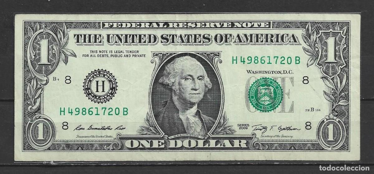 Billetes extranjeros: Billete de EE.UU 1$ 2009 - letra ( H )