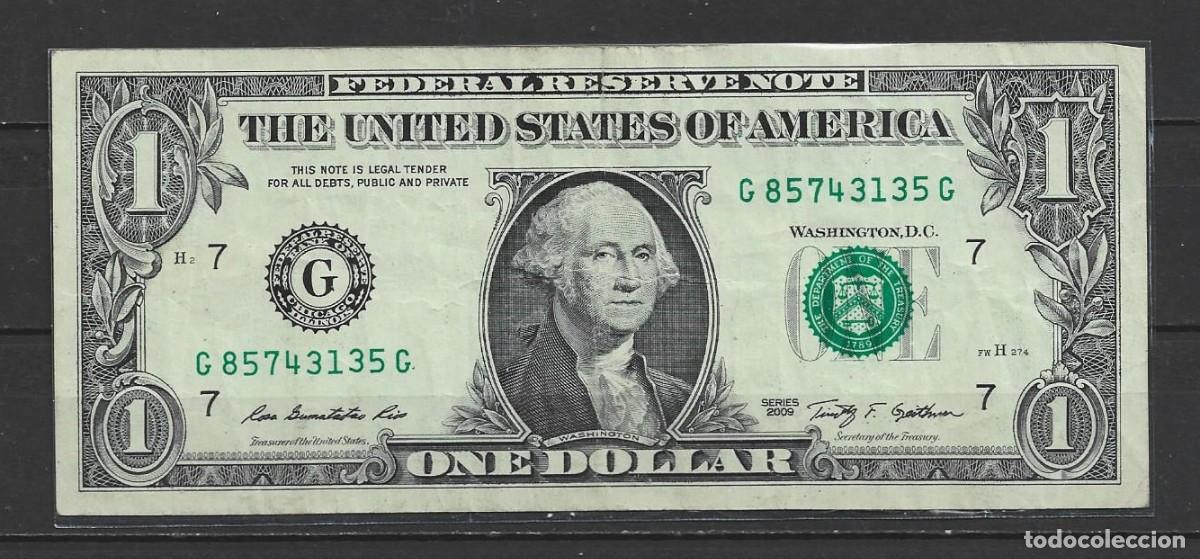 Billetes extranjeros: Billete de EE.UU 1$ 2009 - letra ( G )