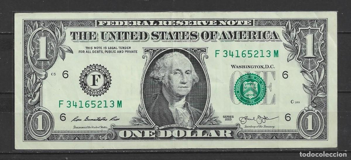Billetes extranjeros: Billete de EE.UU 1$ 2013 - letra ( F )