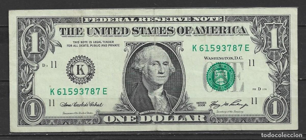 Billetes extranjeros: Billete de EE.UU 1$ 2006 - letra ( K )