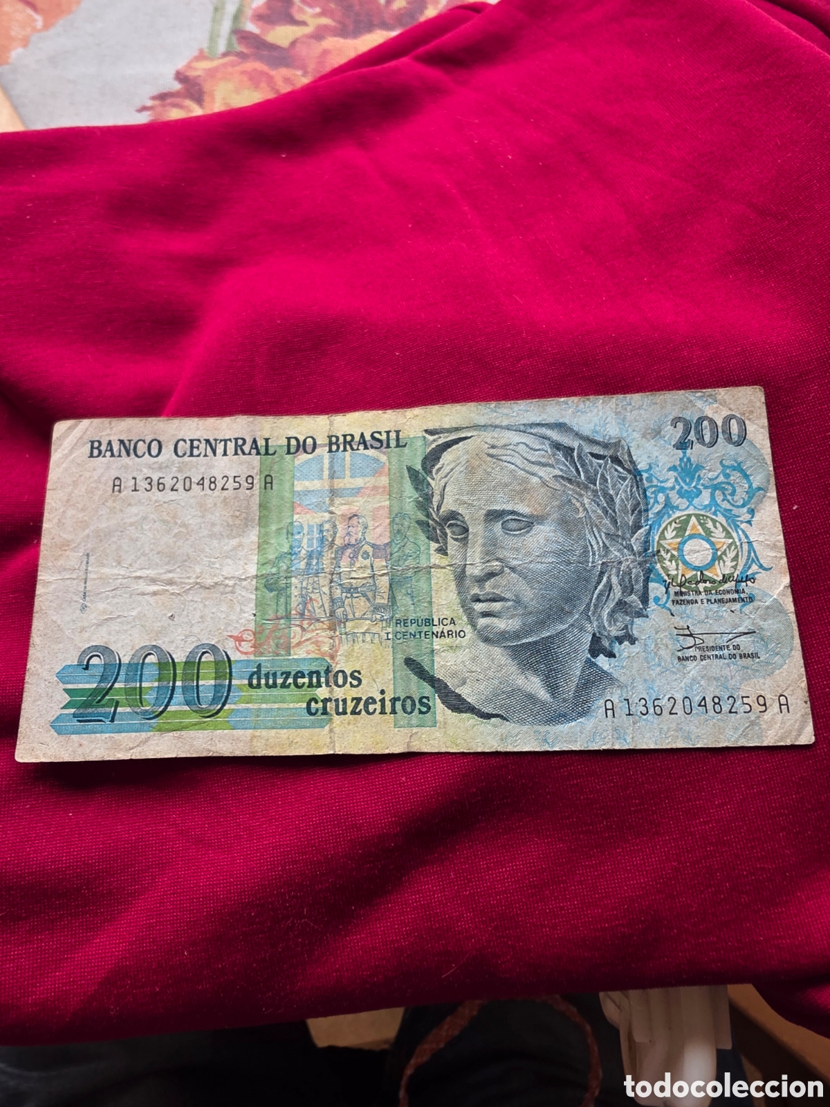 Billetes extranjeros: BILLETE 200 CRUZEIROS BRASIL
