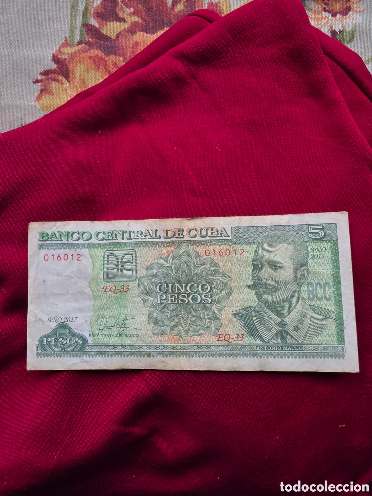 Billetes extranjeros: BILLETE 5 PESOS DE CUBA