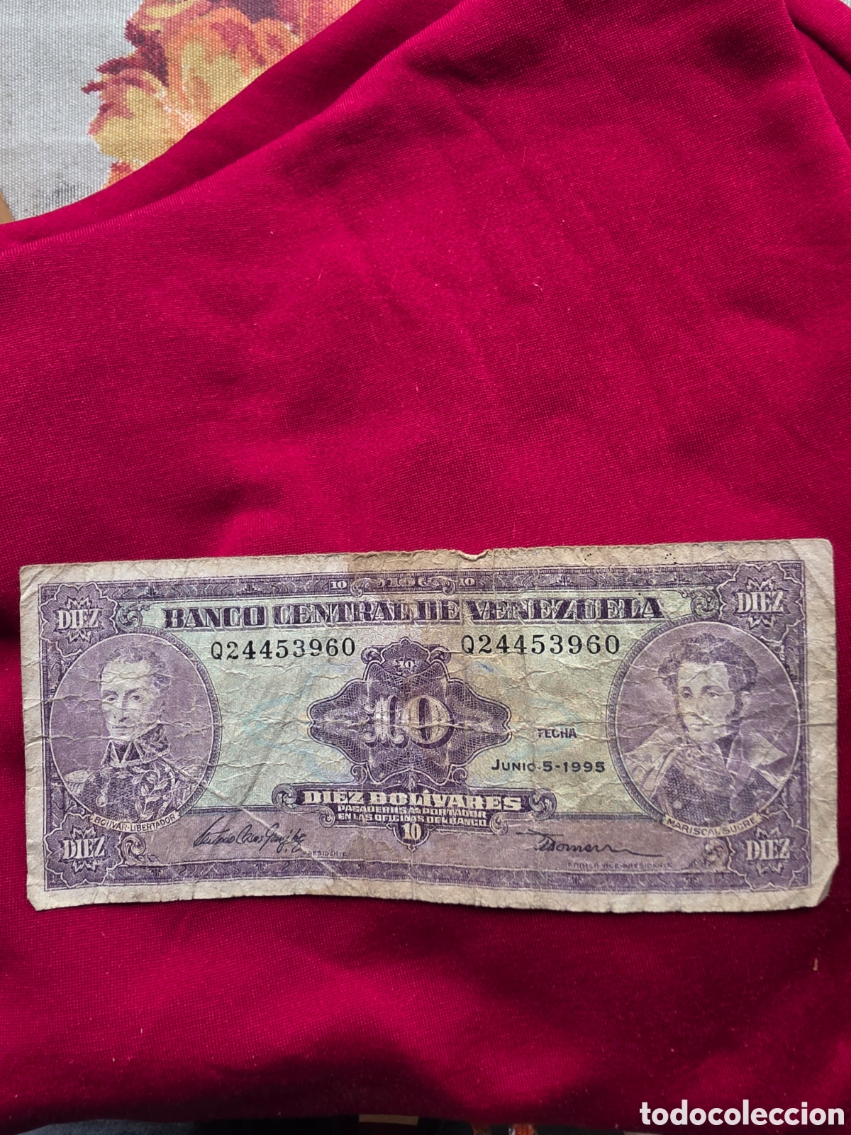 Billetes extranjeros: BILLETE 10 BOLIVARES VENEZUELA