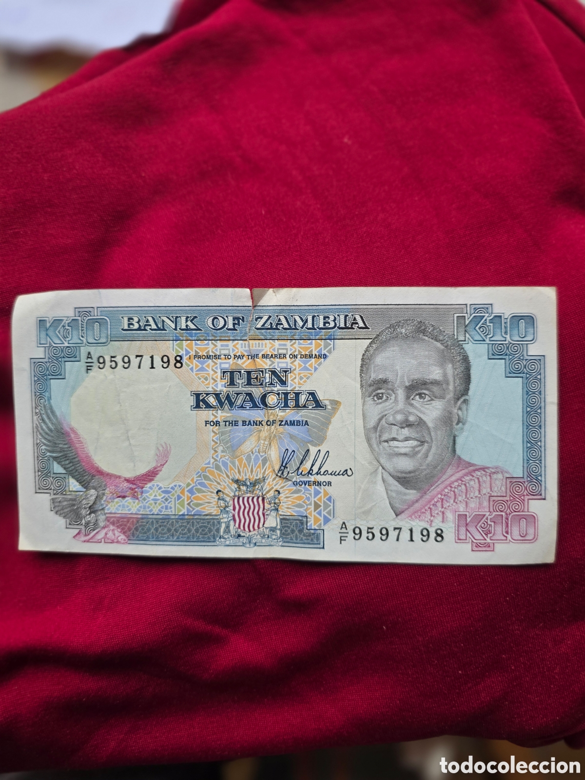 Billetes extranjeros: BILLETE 10 KWACHA ZAMBIA