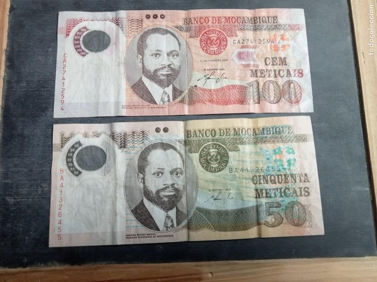 Billetes extranjeros: MOZAMBIQUE 50 100 METICAIS 2011