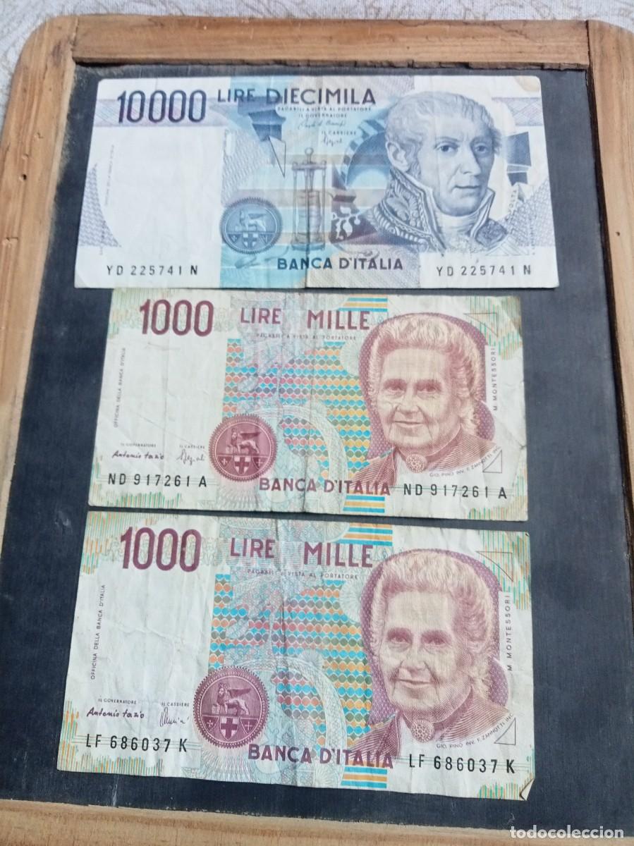 Billetes extranjeros: 2 BILLETES DE 1000 LIRAS Y 1 DE 10000 LIRAS ITALIA