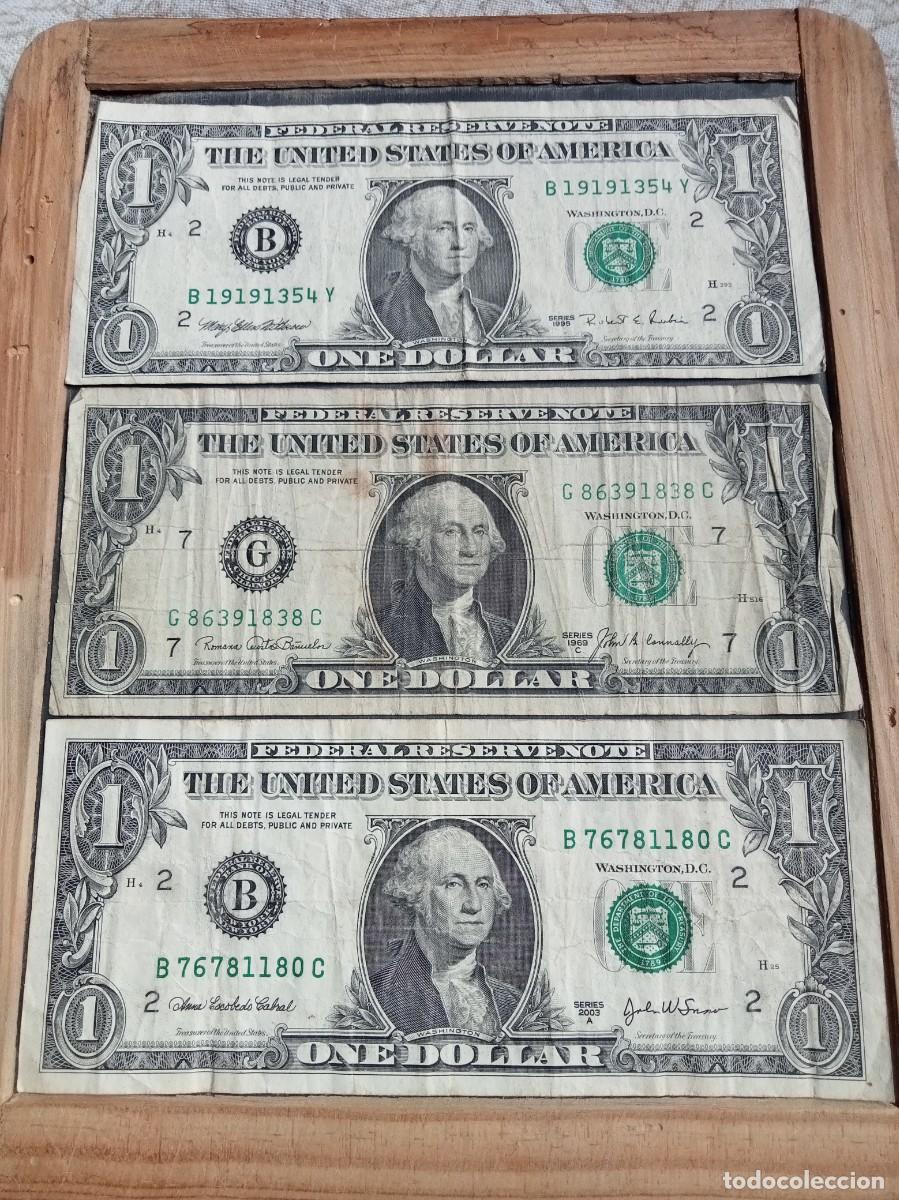 Billetes extranjeros: 3 BILLETES DOLARES 1995- 1969 C- 2003 A