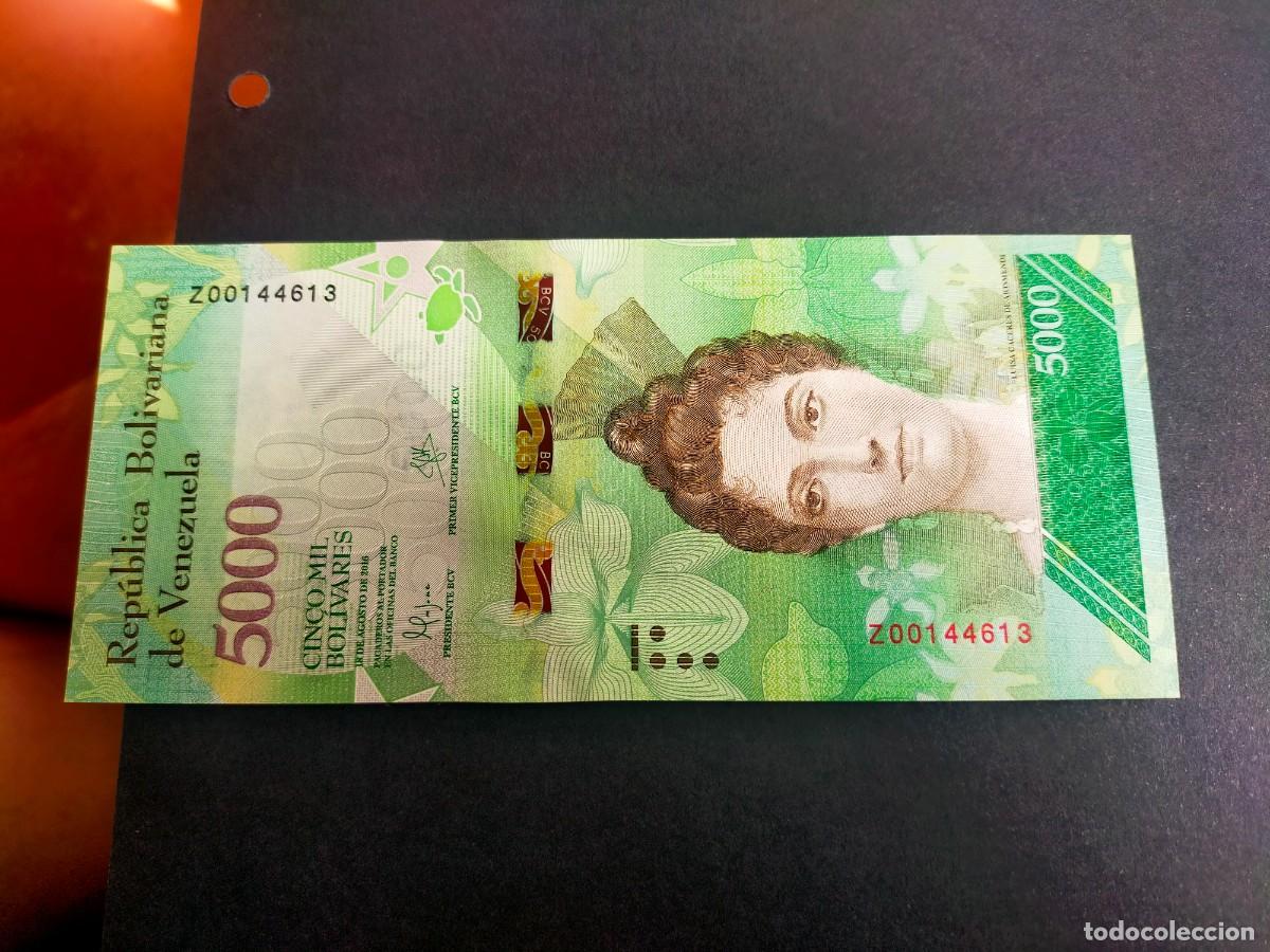 Billetes extranjeros: BILLETE DE 5000 CINCO MIL BOLIVARES 18 AGOSTO 2016 VENEZUELA SERIE Z REPOSICION SUSTITUCION