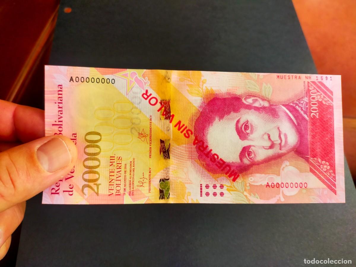 Billetes extranjeros: BILLETE DE 20000 VEINTE MIL BOLIVARES 18 AGOSTO 2016 VENEZUELA MUESTRA SIN VALOR