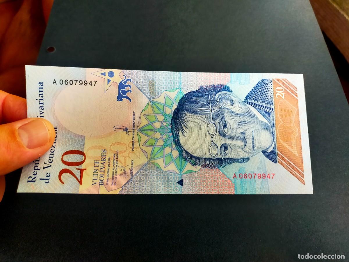 Billetes extranjeros: BILLETE DE 20 VEINTE BOLIVARES 15 ENERO 2018 REPUBLICA VENEZUELA EXCEPCIONAL CONSERVACION