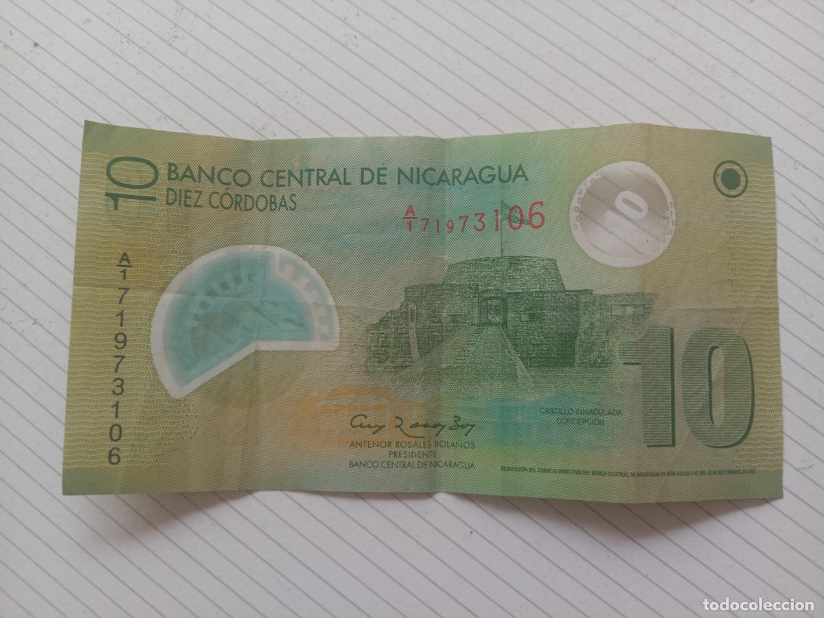 Billetes extranjeros: Nicaragua 10 c&oacute;rdobas 2012