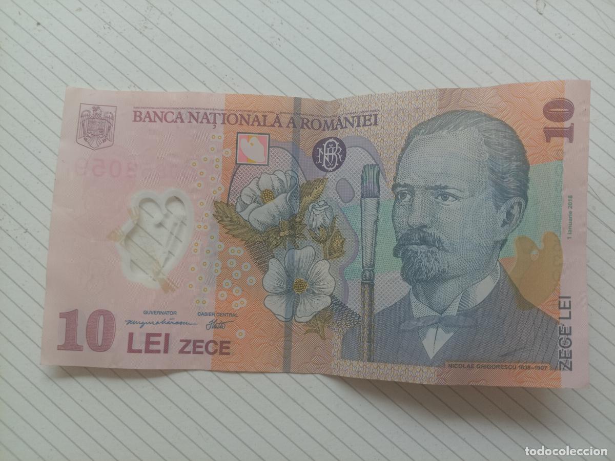 Billetes extranjeros: Ruman&iacute;a, billete de 10 leu