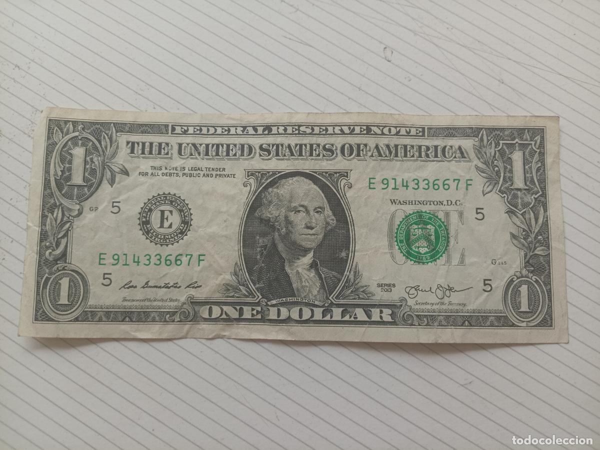 Billetes extranjeros: Estados Unidos USA. 1 dollar 2013