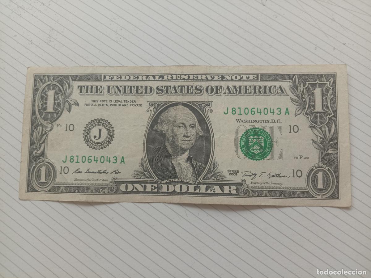 Billetes extranjeros: Estados Unidos USA. 1 dollar 2009