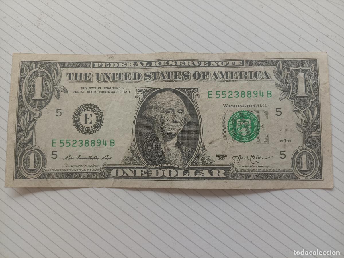 Billetes extranjeros: Estados Unidos USA. 1 dollar 2013